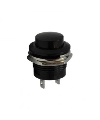 R13-507 16mm Yaylı Push Buton - Siyah