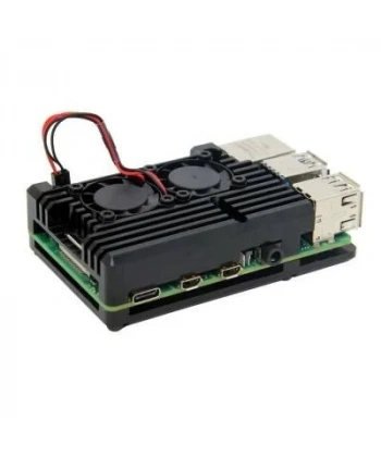 Raspberry Pi 4 Alüminyum Soğutucu Kasa - Çift Fanlı