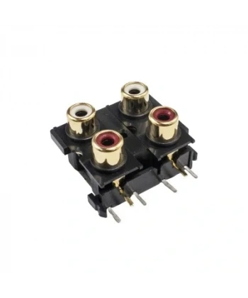 RC14 3.5mm İkili Stereo RCA Jack Dişi - PCB Tip