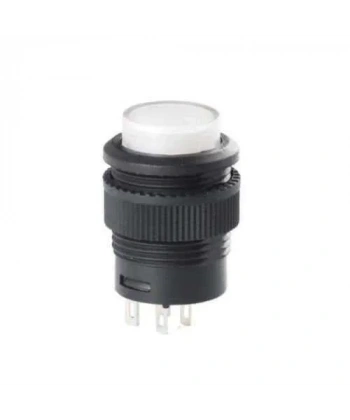 RL16-503A 16MM Plastik 4 Pin Anahtarlı Buton Beyaz