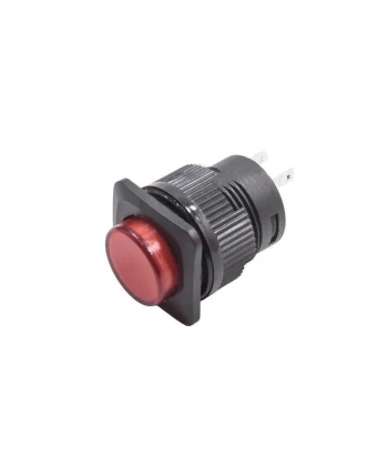 RL16-504A 16MM Plastik 2 Pin Anahtarlı Buton Kırmızı