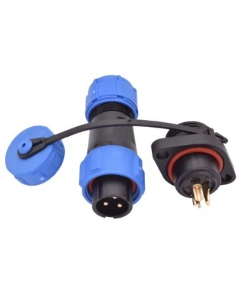 SD13 3 Pin 13mm Su Geçirmez Konnektör Takımı - Flanşlı Panel Tipi