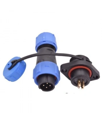 SD13 4 Pin 13mm Su Geçirmez Konnektör Takımı - Flanşlı Panel Tipi