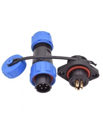 SD13 5 Pin 13mm Su Geçirmez Konnektör Takımı - Flanşlı Panel Tipi