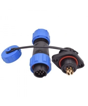SD13 7 Pin 13mm Su Geçirmez Konnektör Takımı - Flanşlı Panel Tipi