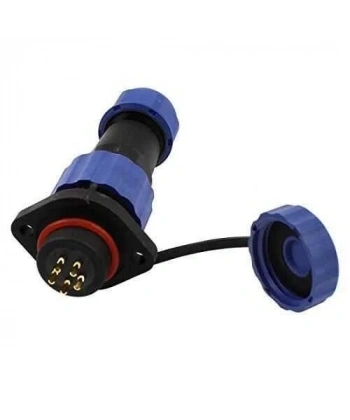SD16 5 Pin 16mm Su Geçirmez Konnektör Takımı - Flanşlı Panel Tipi