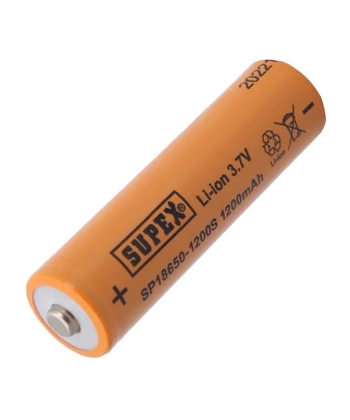Supex 18650 3.7V 1200mAh Li-ion Pil (Başlı)