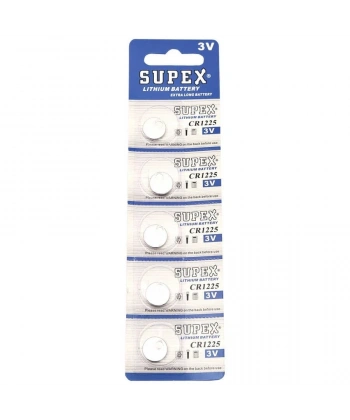 Supex CR1225 3V Lityum Düğme Pil - 5li Kart
