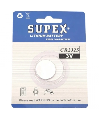 Supex CR2325 3V Lityum Düğme Pil Tekli Kart