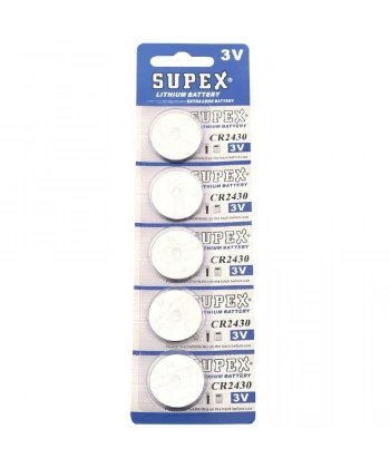 Supex CR2430 3V Lityum Düğme Pil 5li Kart
