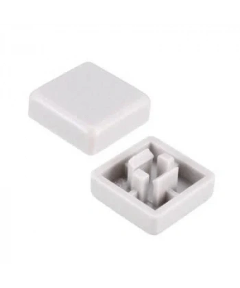 Tact Switch Kapağı Kare Gri - 10x10x5mm