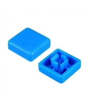 Tact Switch Kapağı Kare Mavi - 10x10x5mm