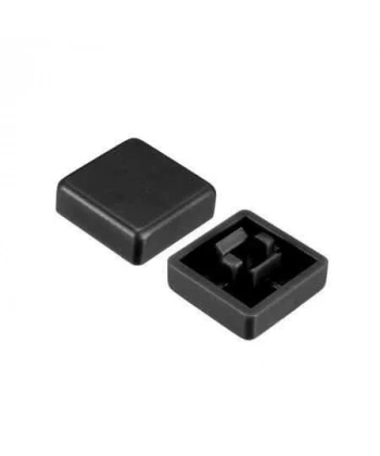 Tact Switch Kapağı Kare Siyah - 10x10x5mm