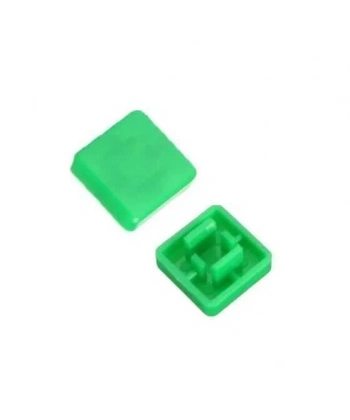 Tact Switch Kapağı Kare Yeşil - 10x10x5mm