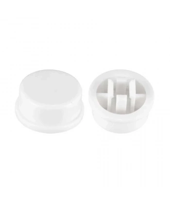 Tact Switch Kapağı Yuvarlak Beyaz - 12x12x7.3mm ile Uyumlu