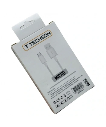 TECHSON Micro USB 2.4A Hızlı Şarj Kablo USB 3.0 Veri Aktarımı 1m C08-M