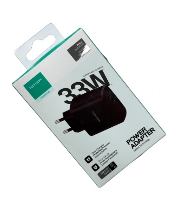 TECHSON 33W Type-C Hızlı Şarj Adaptörü Şarj Başlığı Siyah S11AC33S