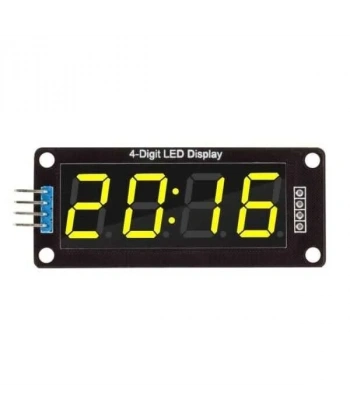 TM1637 4 Digit Led Display Saat Modülü - Sarı