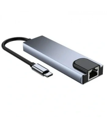 Type-C Hub 5in1 2 Port USB 3.0 + 100Mpbs Ethernet + HDMI + Type-C Çevirici