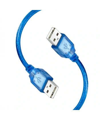 USB 2.0 Erkek To Erkek Data Ve Şarj Kablosu Mavi 50cm