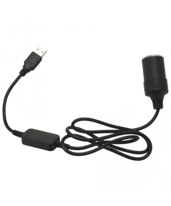 USB 5V - 12V Dişi Araç Çakmak Soketi Dönüştürücü - 1m Kablolu
