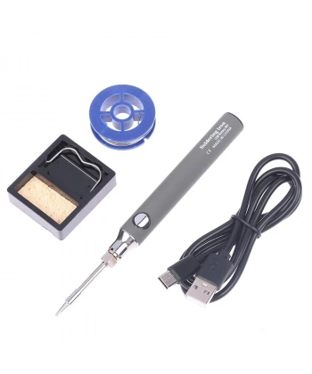 USB 5V 8W USB Gri Kalem Havya Seti - Sıcaklık Ayarlı Mod Seçimli