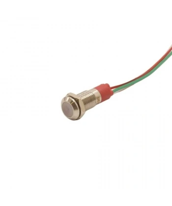 WD08L-P2/RG+ 8mm 12-24V Kablolu Metal Sinyal Lambası - 2 Renk Anot