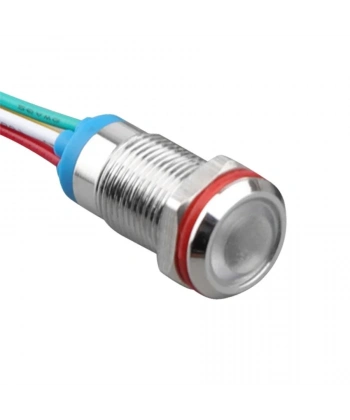 WD10L-P2/RG+ 10mm 12-24V Kablolu Metal Sinyal Lambası - 2 Renk Anot