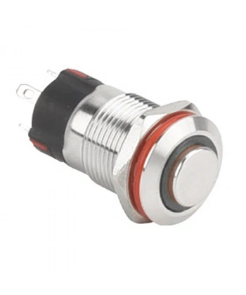 WD12A-G1-E 12mm Çıkık Yaylı Işıklı Metal Buton - Beyaz