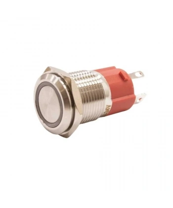 WD16D-P1Z-E 16mm Düz Anahtarlı Işıklı Metal Buton - Beyaz