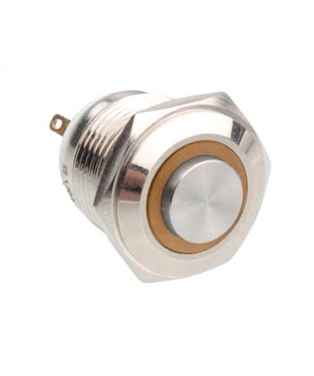 WD16H-G1-E 16mm Çıkık Yaylı Işıklı Metal Buton - Sarı