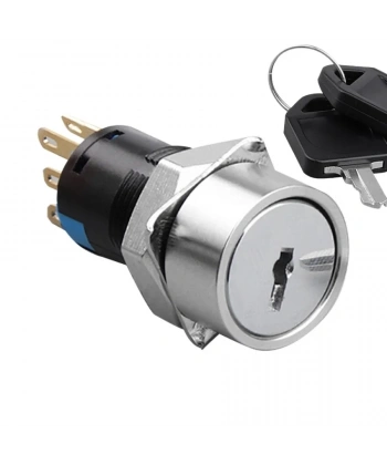 WD16Y-P1 16mm Anahtarlı Mandal Buton 2NO+2NC