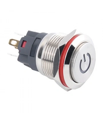 WD19A-G1Z-C 19mm Çıkık Anahtarlı Işıklı Power Metal Buton - Beyaz