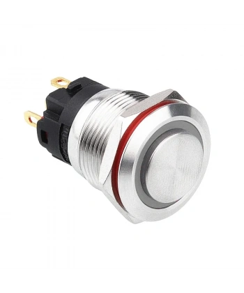 WD19A-G1Z-E 19mm Çıkık Anahtarlı Işıklı Metal Buton - Beyaz