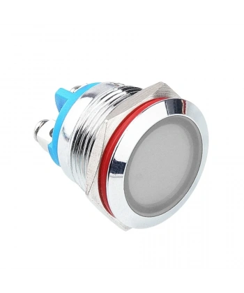 WD19L-P0 19mm 12-24V Metal Sinyal Lambası - Beyaz