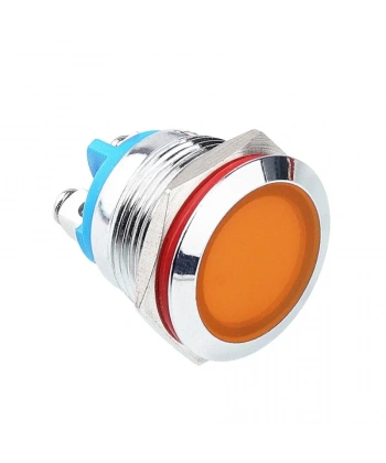 WD19L-P0 19mm 12-24V Metal Sinyal Lambası - Sarı