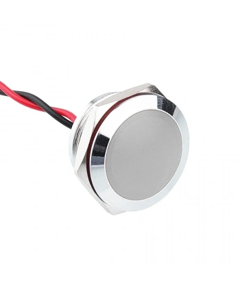 WD19L-P2 19mm 12-24V Kablolu Metal Sinyal Lambası - Beyaz