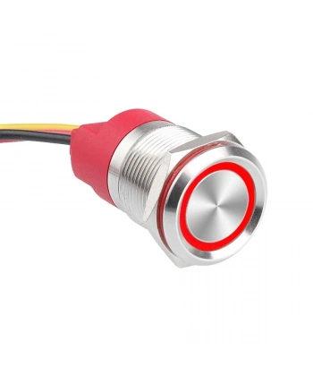 WD19T-P2-E 19mm Dokunmatik Touch Metal Buton - Kırmızı