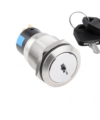 WD19Y-P1 19mm Anahtarlı Mandal Buton 2NO+2NC