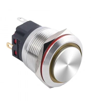 WD22B-G1Z-E 22mm Çıkık Anahtarlı Işıklı Metal Buton - Sarı