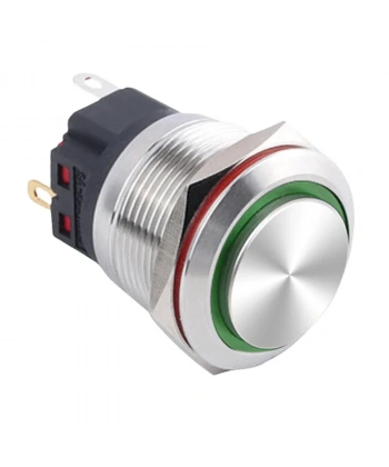 WD22B-G1Z-E 22mm Çıkık Anahtarlı Işıklı Metal Buton - Yeşil