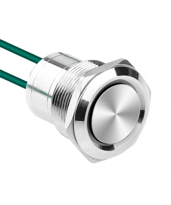 WD22D1-P2-E 22mm Düz Yaylı Kablolu Metal Buton