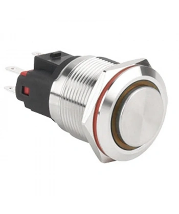 WD22E-G1Z-E 22mm Çıkık Anahtarlı Işıklı Metal Buton - Sarı