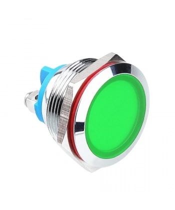 WD22L-P0 22mm 12-24V Metal Sinyal Lambası - Yeşil
