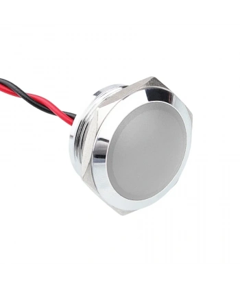 WD22L-P2 22mm 12-24V Kablolu Metal Sinyal Lambası - Beyaz