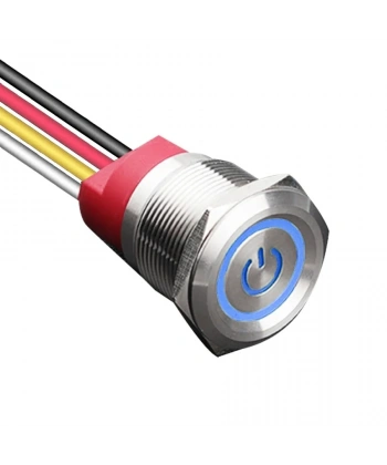 WD22T-P2-EC 22mm Dokunmatik Touch Metal Buton - Mavi