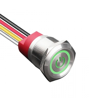 WD22T-P2-EC 22mm Dokunmatik Touch Metal Buton - Yeşil