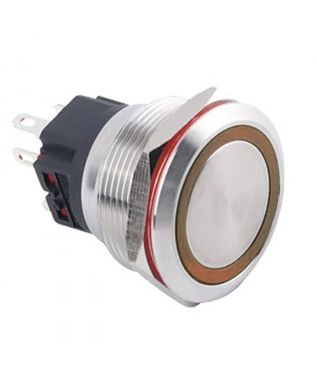 WD25B-P1Z-E 25mm Düz Anahtarlı Işıklı Metal Buton - Sarı