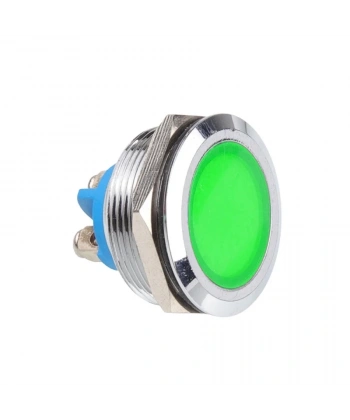 WD25L-P0 25mm 12-24V Metal Sinyal Lambası - Yeşil