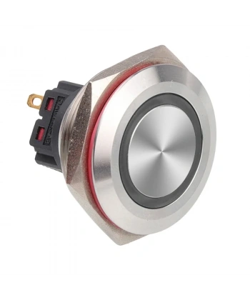 WD30B-P1Z-E 30mm Düz Anahtarlı Işıklı Metal Buton - Beyaz